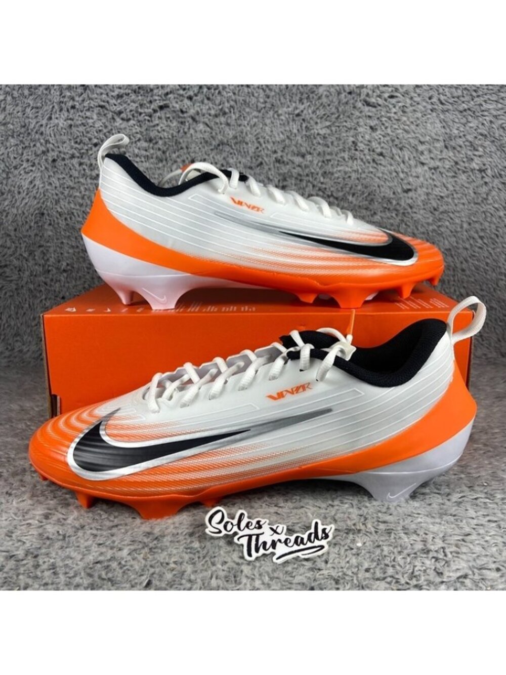 Nike Vapor Speed 3 Football Size 12 Men White Safety Orange HM8849-104
